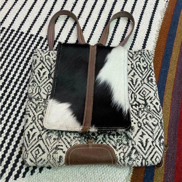 Myra Bag Handbags - Myra Bag boho black & white textured cowhide backpack purse NWOT
